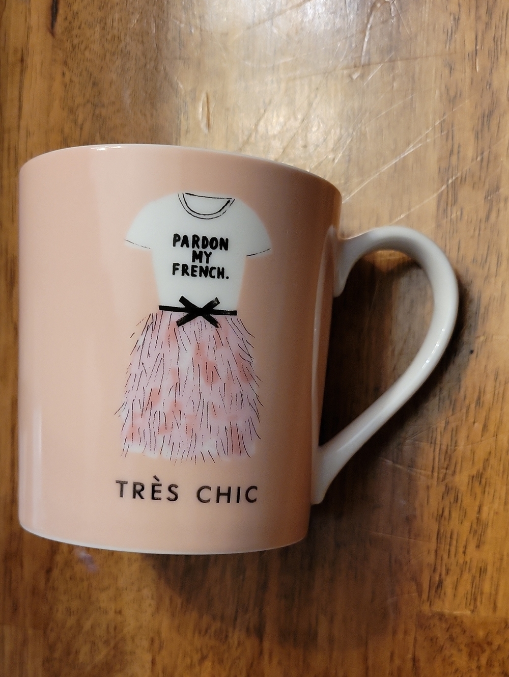 Kate Spade Things We Love Lenox Pink "Très Chic" Fashion Francophile Mug